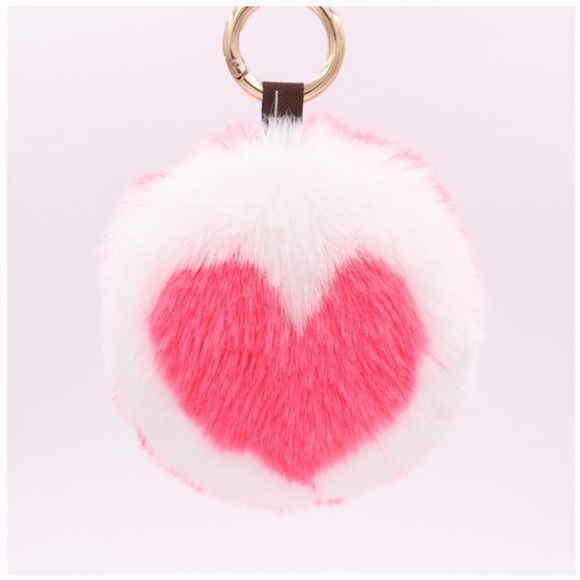 sugarsaks Accessories - Heart Pom ❤️ Keychains Pink or Red